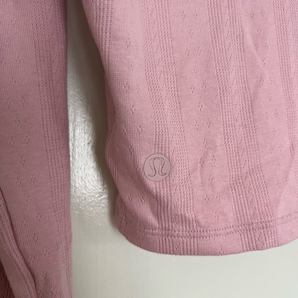 lululemon pointelle cotton cropped button shirt cardigan - Picture 5 of 5